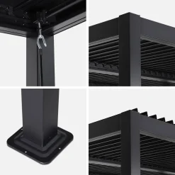 Louvered pergola aluminium and steel 3 x 3m