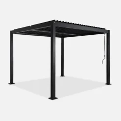 Louvered pergola aluminium and steel 3 x 3m