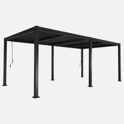 Louvered pergola aluminium and steel 6 x 3m