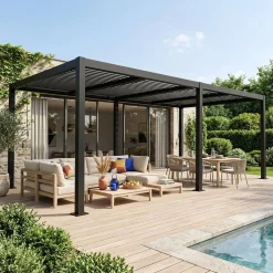 Louvered pergola aluminium and steel 6 x 3m