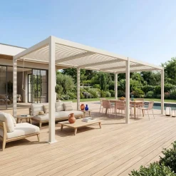 Louvered pergola aluminium and steel 6 x 3m
