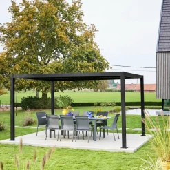 Louvered pergola aluminium and steel 4 x 3m