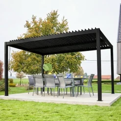 Louvered pergola aluminium and steel 4 x 3m