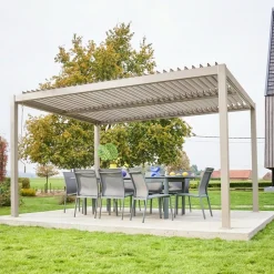 Louvered pergola aluminium and steel 4 x 3m