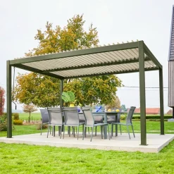 Louvered pergola aluminium and steel 4 x 3m