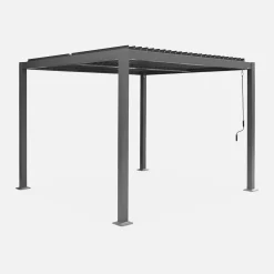 Louvered pergola aluminium and steel 3 x 3m