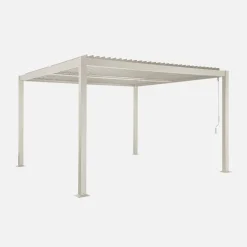 Louvered pergola aluminium and steel 3.6 x 3.6m