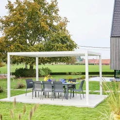 Louvered pergola aluminium and steel 4 x 3m
