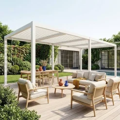Louvered pergola aluminium and steel 6 x 3m