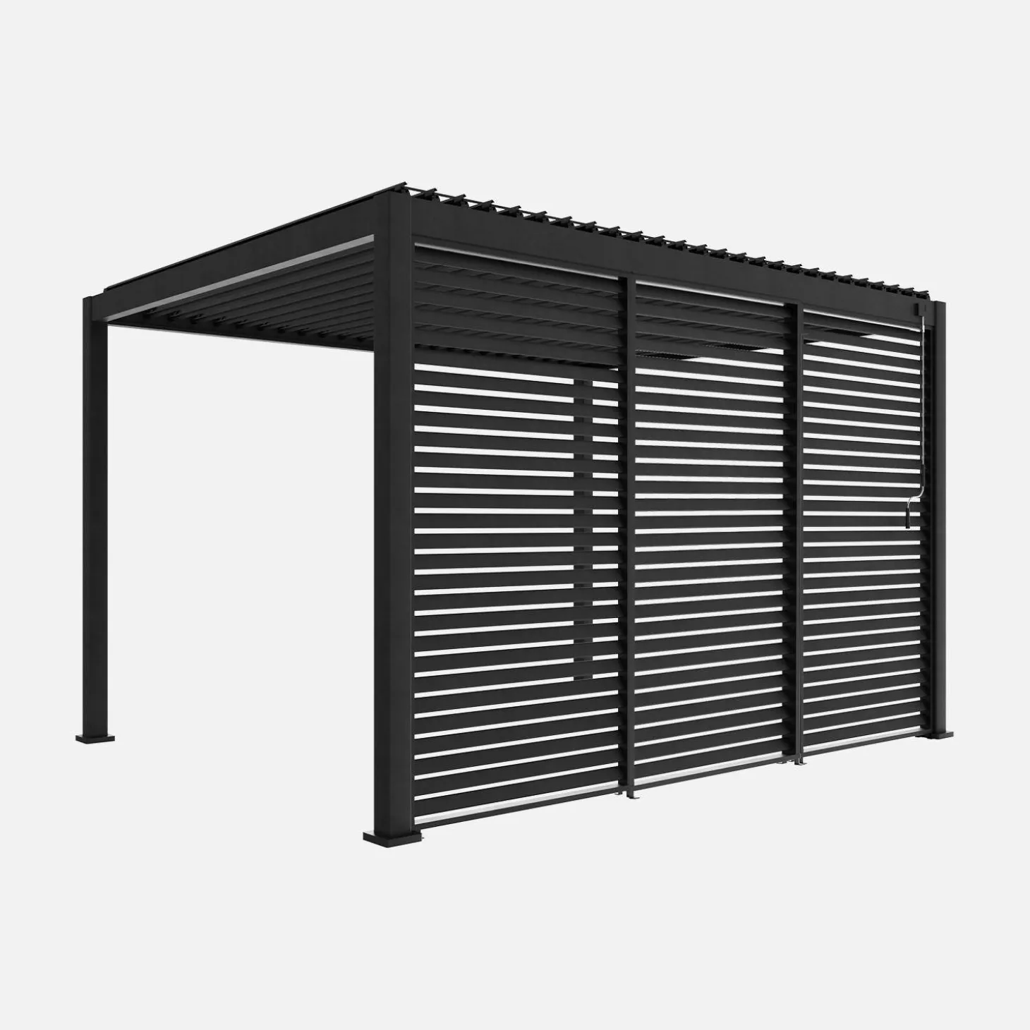 Louvered pergola aluminium 4 x 3m and 3 130cm louver panels