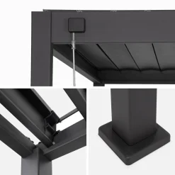 Louvered pergola aluminium 4 x 3m and 3 130cm louver panels