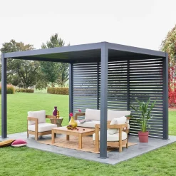 Louvered pergola aluminium 4 x 3m and 3 130cm louver panels