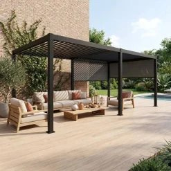 Louvered pergola aluminium 6 x 3m and 2 3m blinds