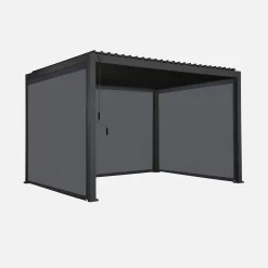 Louvered pergola aluminium 4 x 3m with 2 3m blinds and a 4m blind
