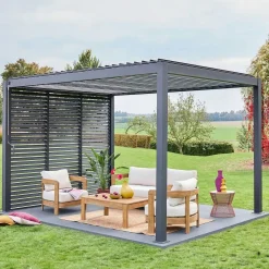 Louvered pergola aluminium 4 x 3m and 3 100cm louver panels