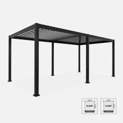 Louvered pergola aluminium 6x3m
