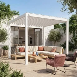 Louvered pergola aluminium 3 x 3m V2