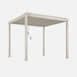 Louvered pergola aluminium 3 x 3m V2