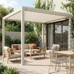 Louvered pergola aluminium 3 x 3m V2