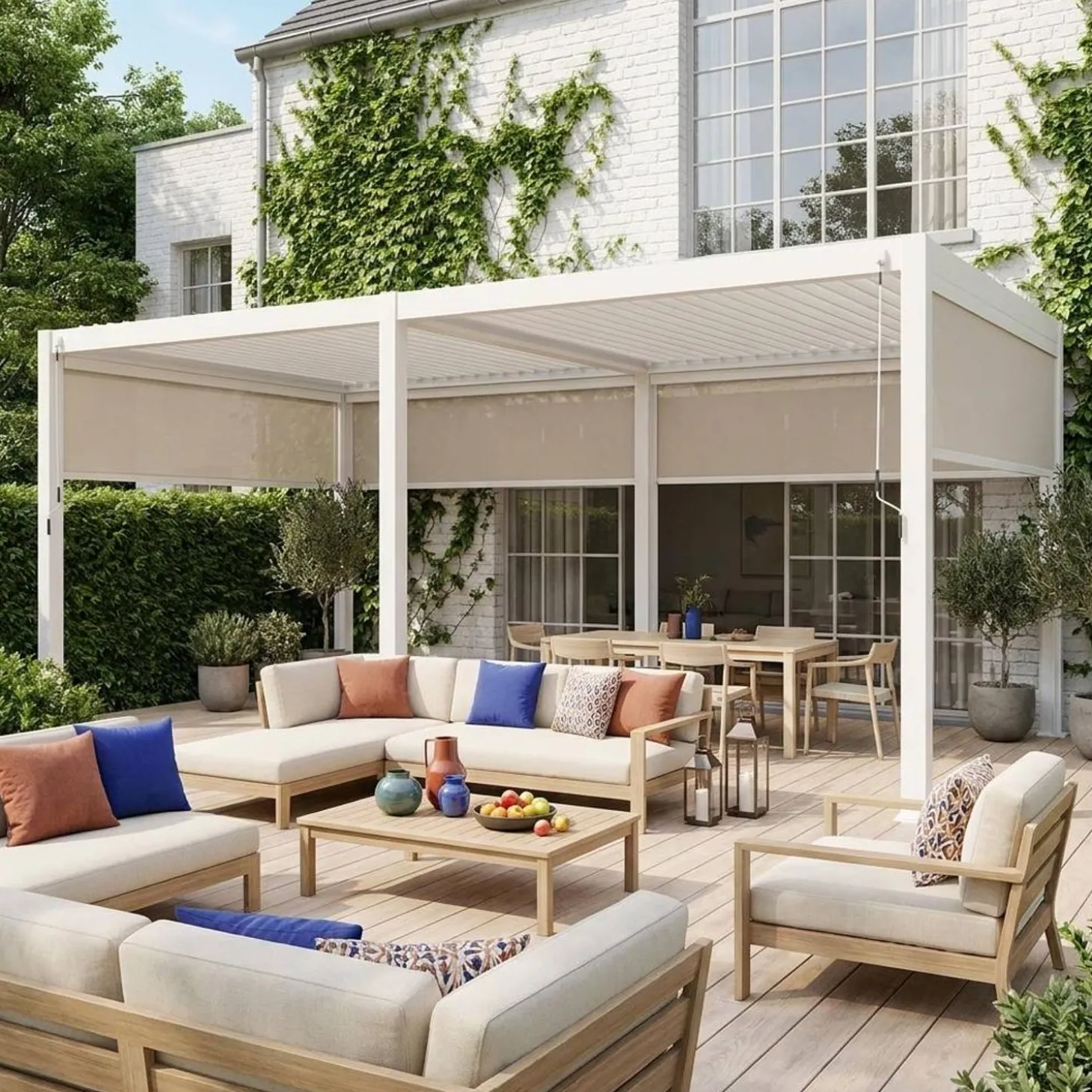Louvered pergola aluminium 6 x 3m and 4 3m blinds
