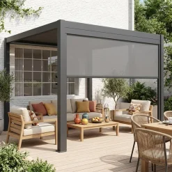 Louvered pergola aluminium 4 x 3m and 3m blind