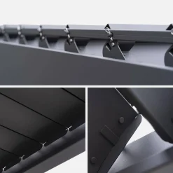 Louvered pergola aluminium 3 x 3m V2 + 3m blind