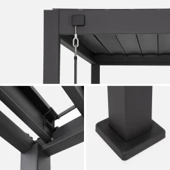 Louvered pergola aluminium 3 x 3m V2 + 3m blind