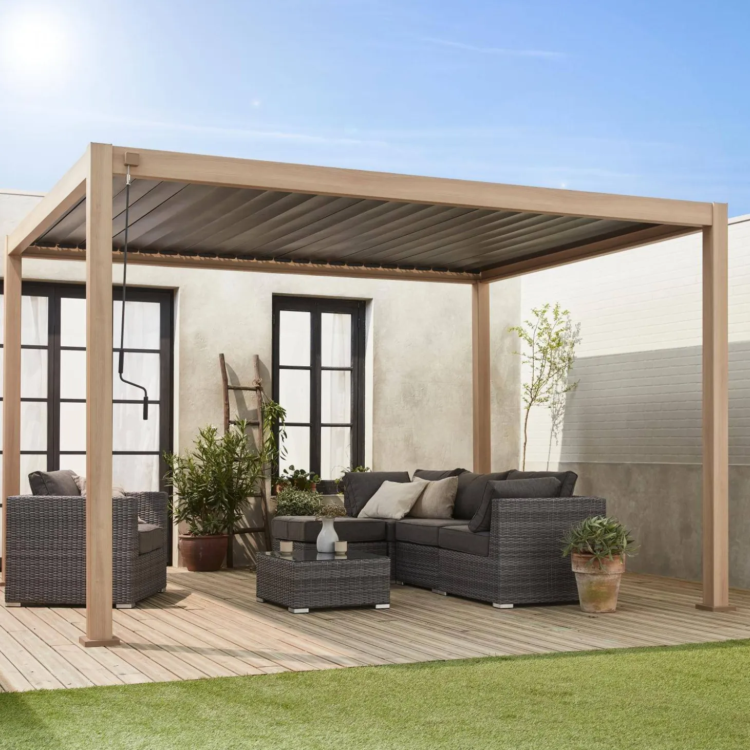 Louvered pergola aluminium 4 x 3m