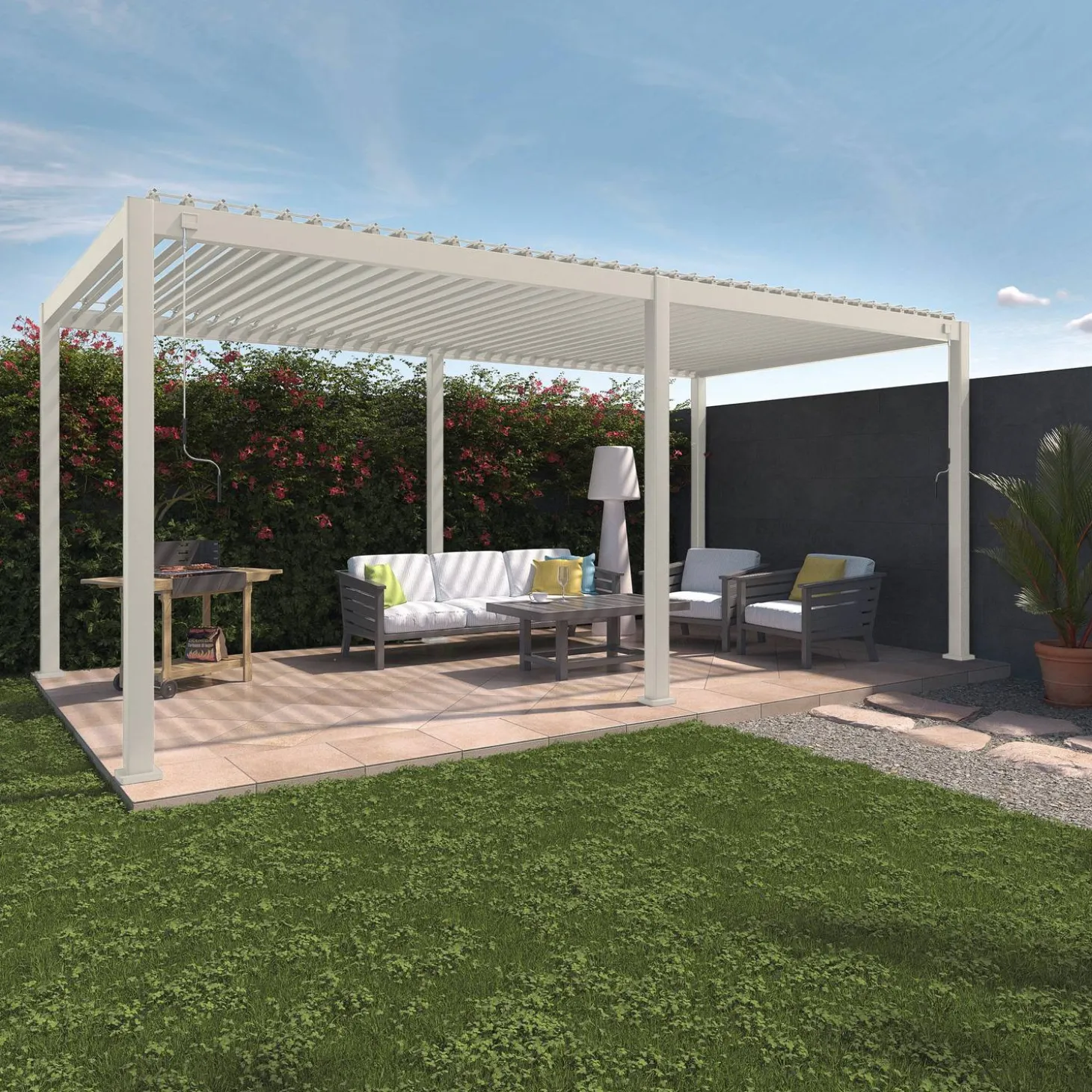 Louvered pergola aluminium 6x3m