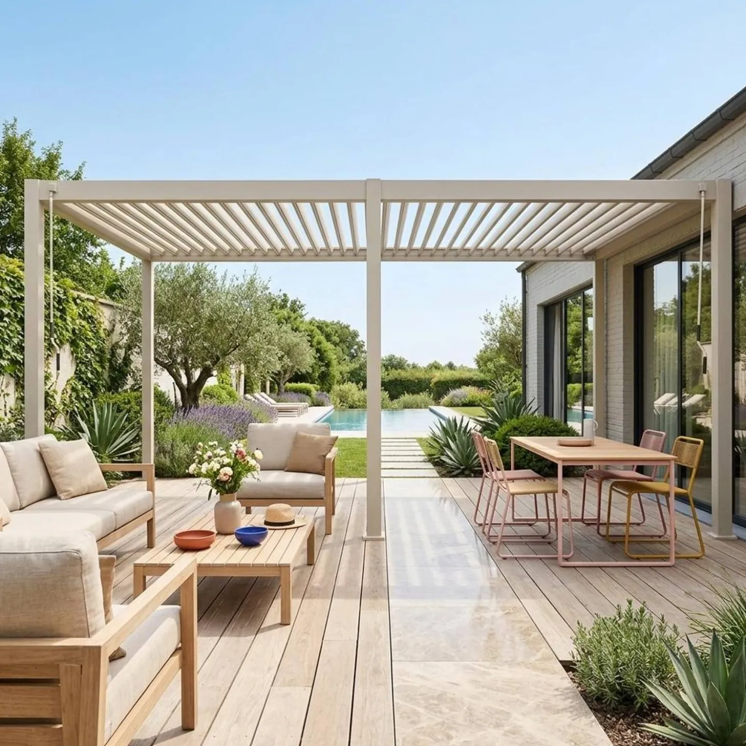 Louvered pergola aluminium 6x3m