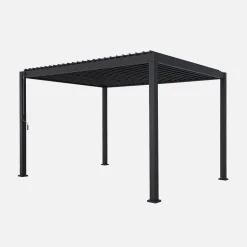 Louvered pergola aluminium 4 x 3m + 3 130cm vertical louver panels