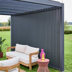 Louvered pergola aluminium 4 x 3m + 3 130cm vertical louver panels