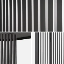 Louvered pergola aluminium 4 x 3m + 3 130cm vertical louver panels