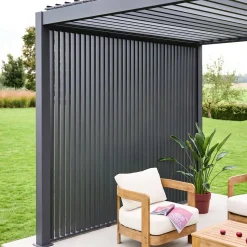 Louvered pergola aluminium 4 x 3m + 3 100cm vertical louver panels