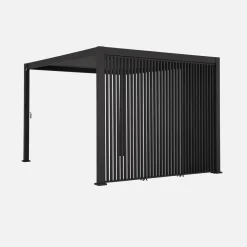 Louvered pergola aluminium 4 x 3m + 3 100cm vertical louver panels