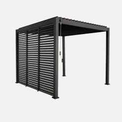 Louvered pergola aluminium 3 x 3m V2 and 3 100cm louver panels