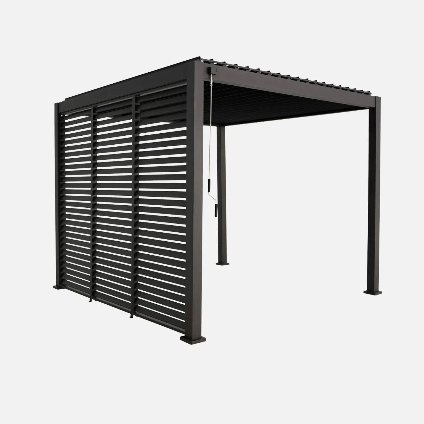 Louvered pergola aluminium 3 x 3m V2 and 3 100cm louver panels