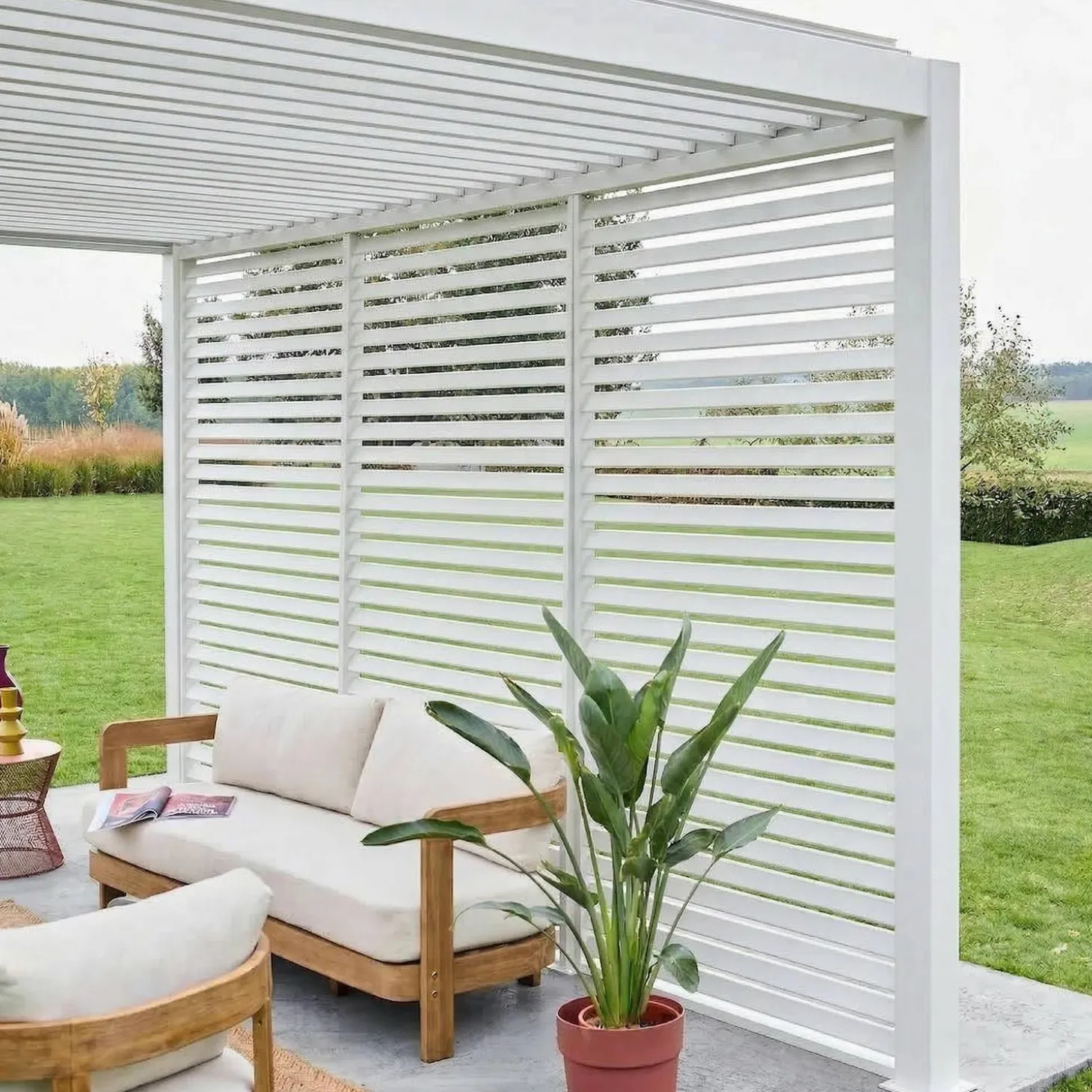 Louvered pergola aluminium 4 x 3m and 3 130cm louver panels