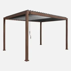 Louvered pergola aluminium 4 x 3m with a 3m blind and a 4m blind