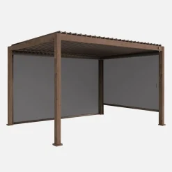 Louvered pergola aluminium 4 x 3m with a 3m blind and a 4m blind