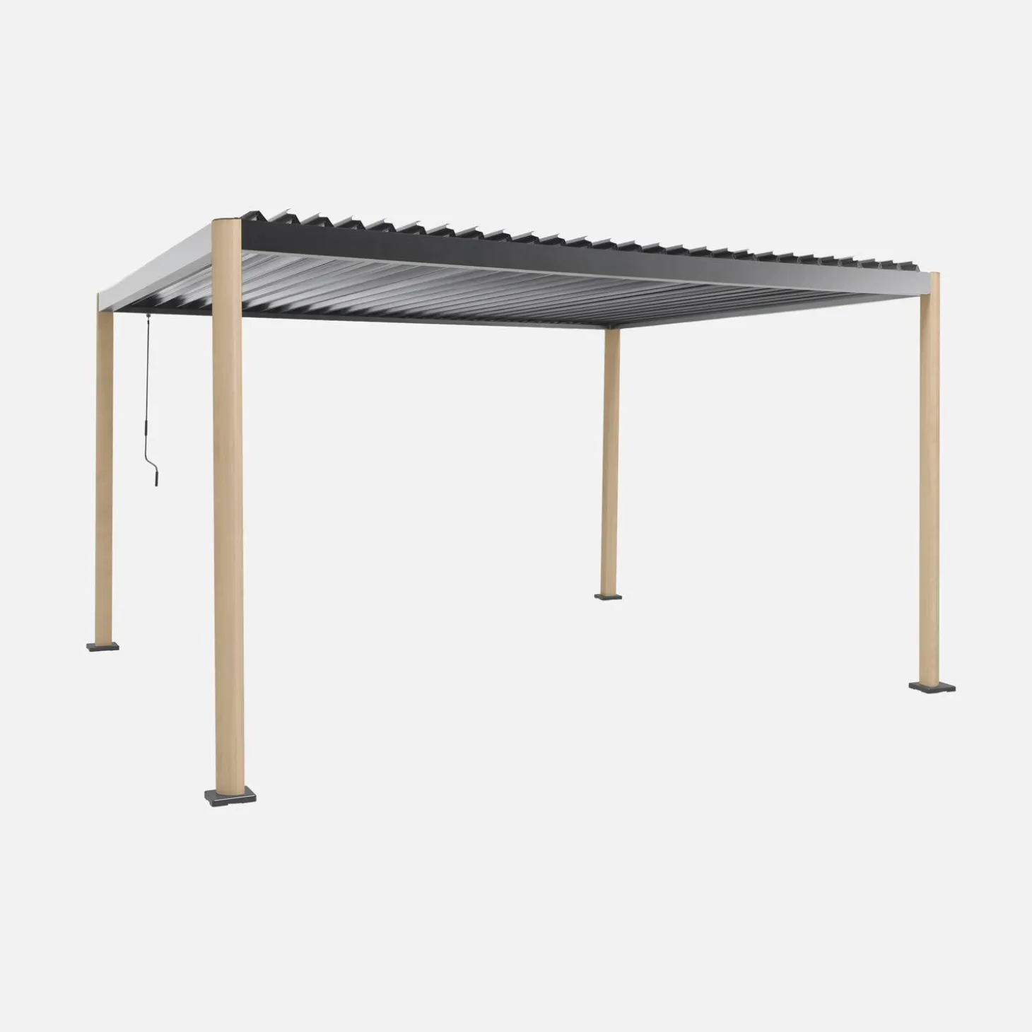 Louvered pergola with rounded legs aluminium 4x3m