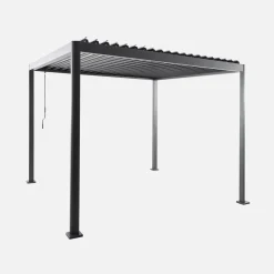 Louvered pergola with rounded legs aluminium 3x3m