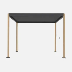 Louvered pergola with rounded legs aluminium 3x3m