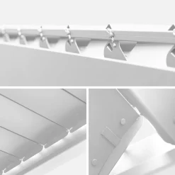 Louvered pergola 4x3m and 3 adjustable slat louvers 130cm