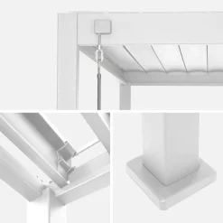 Louvered pergola 4x3m and 3 adjustable slat louvers 130cm