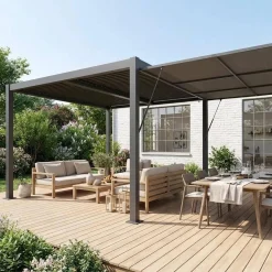 Louvered pergola 4x3m and 4m awning