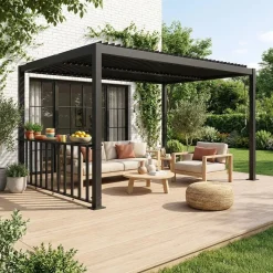 Louvered pergola 3x3m and 3m narrow counter