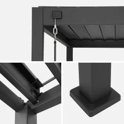 Louvered pergola 4x3m and 4m vertical adjustable louver panel
