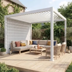Louvered pergola 4x3m and 3m vertical adjustable louver panel