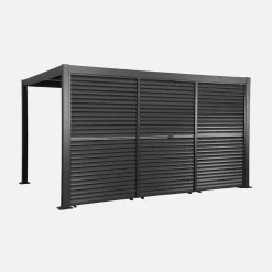 Louvered pergola 4x3m + 3 130 cm adjustable slat louver panels